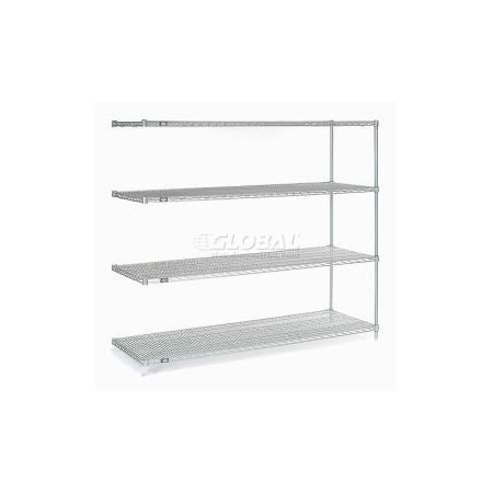 Global Equipment Nexelate    Silver Epoxy Wire Shelving Add-On 72"W x 36"D x 63"H A36726EP